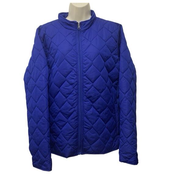 Kim Roger’s Women’s Jacket Sz XL Quilted Blue Zip NWT - Picture 1 of 7